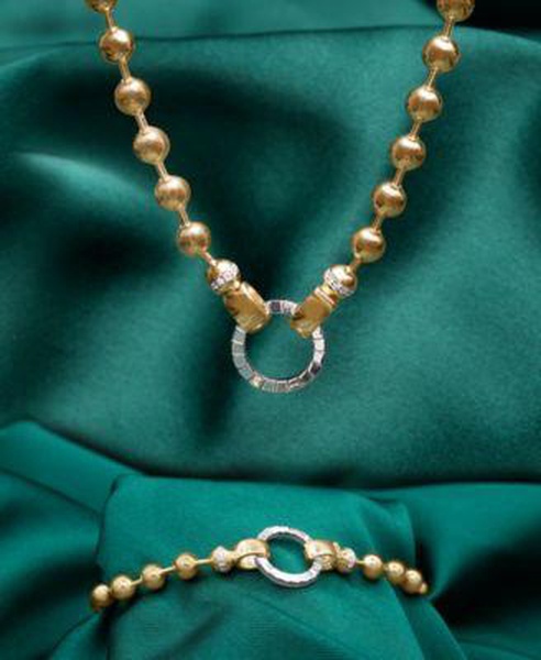  Diamond Beaded 18" Pendant Necklace & Bracelet in Gold Vermeil & Sterling Silver, Exclusively at Macy's