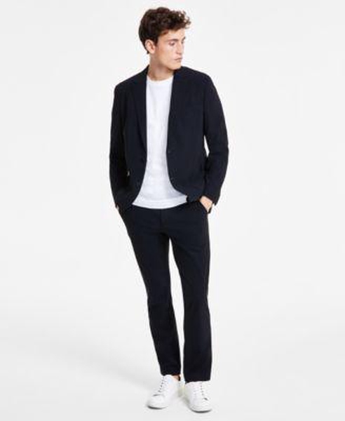 Men's Alfatech Notch Lapel Patch Pocket Blazer & Classic-Fit Solid Stretch Suit Pants, Exclusively for Macy's
