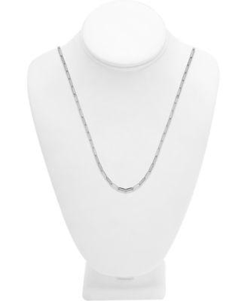 Paper Clip Link 18" Chain Necklace in Silver or Gold Plate