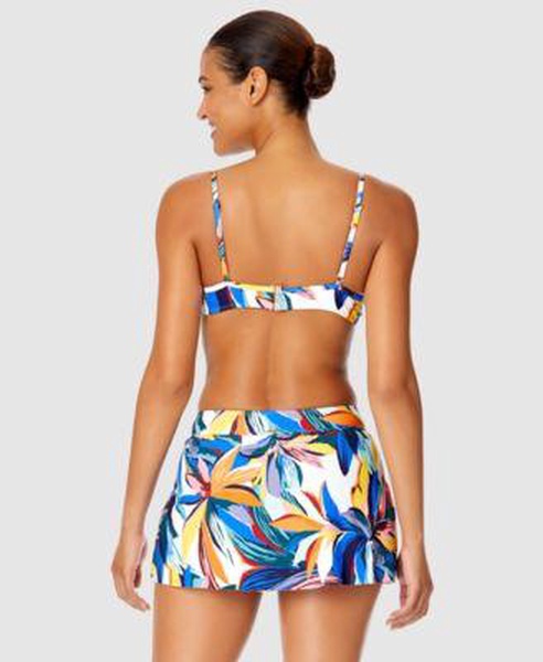 Women's Printed Underwire Bikini Top & Tulip Draped Swim Skirt