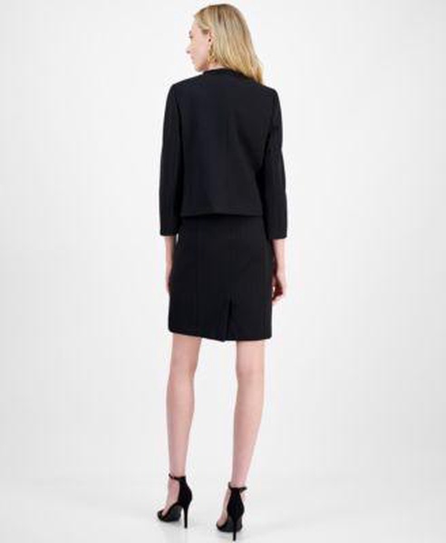 Women's Textured Five-Button Jacket & Sleeveless Sheath Dress