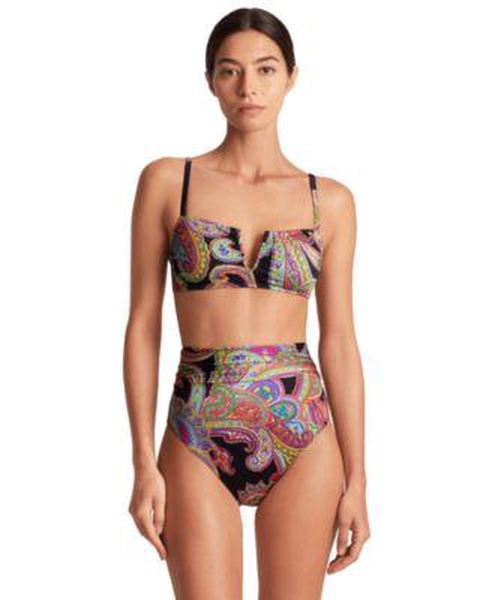 Women's Paisley U-Wire Bikini Top & High-Waist Bottoms