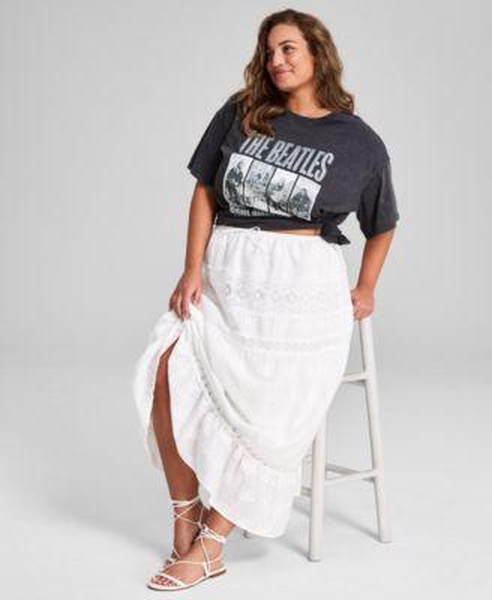 The Beatles Graphic T-Shirt & Tiered Maxi Skirt