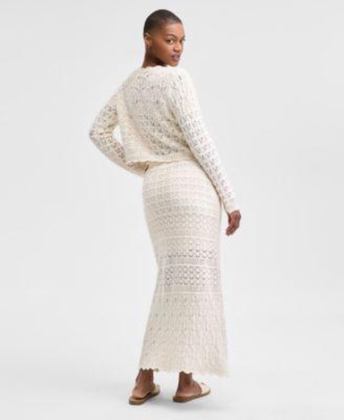 Women's Pointelle Cardigan & Maxi Skirt, Exclusively at Macy's