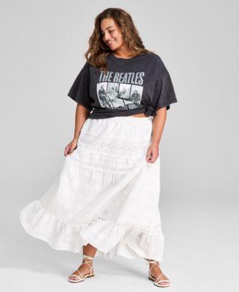 The Beatles Graphic T-Shirt & Tiered Maxi Skirt