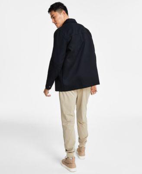 Men's Supima Knit Interlock Striped Polo Shirt, Utility Four-Pocket Shirt Jacket & Tech Jogger Pants, Created for Macy's