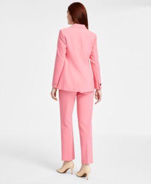 Women's One-Button Blazer, Five-Button Vest & Straight-Leg Pants