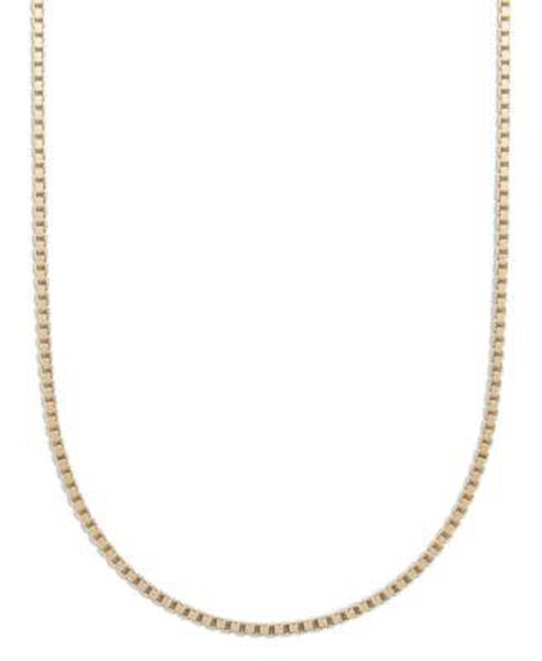 18K Gold over Sterling Silver Necklaces, 18-30" Box Chain