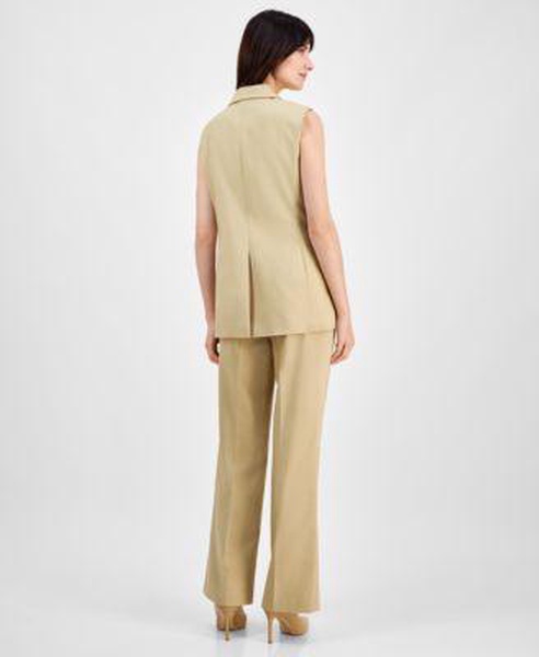 Women's Peak-Lapel Long Vest & Patch-Pocket Trousers