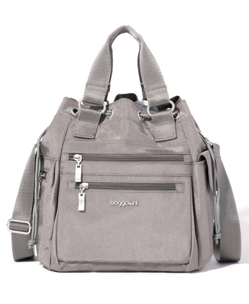 women's modern everywhere drawstring bag in silver
