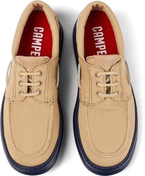 Beige Textile Boat Shoe for Men