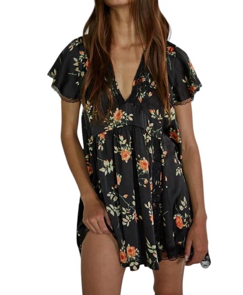 hera floral dress in black