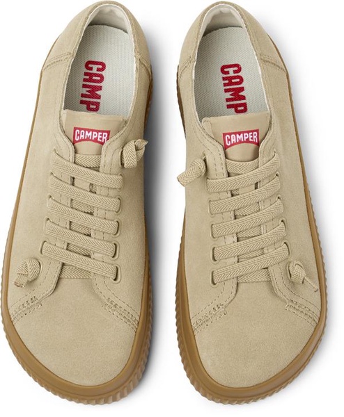 Beige Nubuck Sneakers for Women.