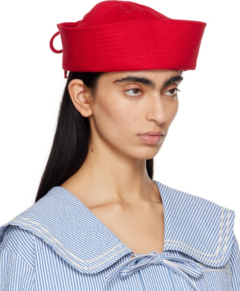 Red Spring Twill Sailor Cap