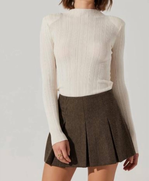siarah skirt in mocha plaid