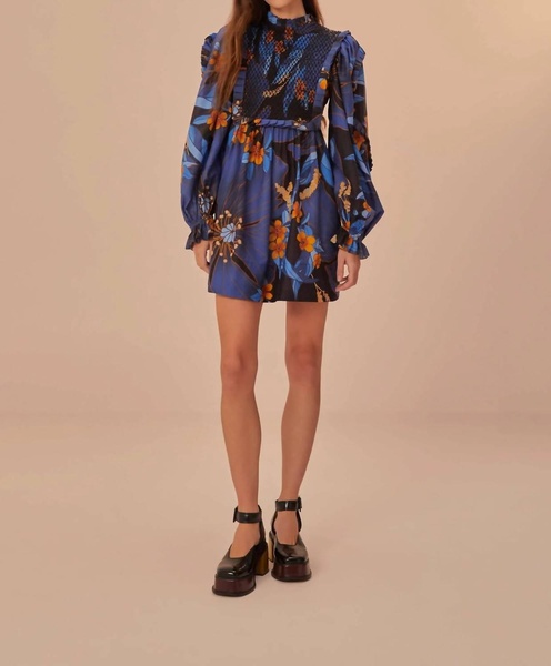 pietra floral mini dress in black