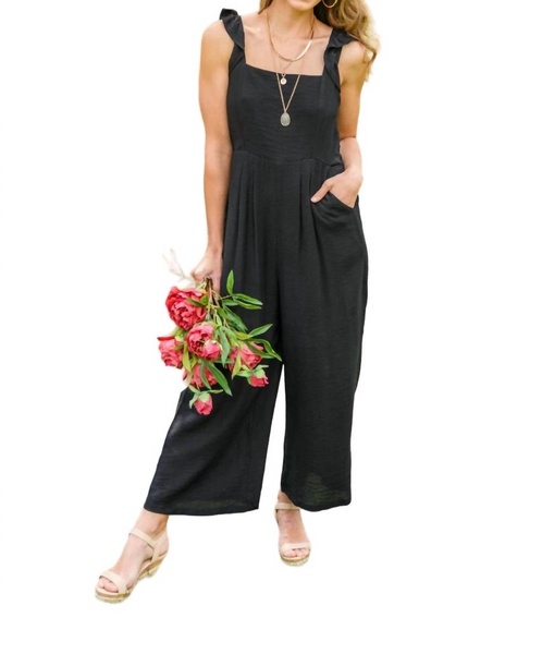 dropping in jumpsuit in black