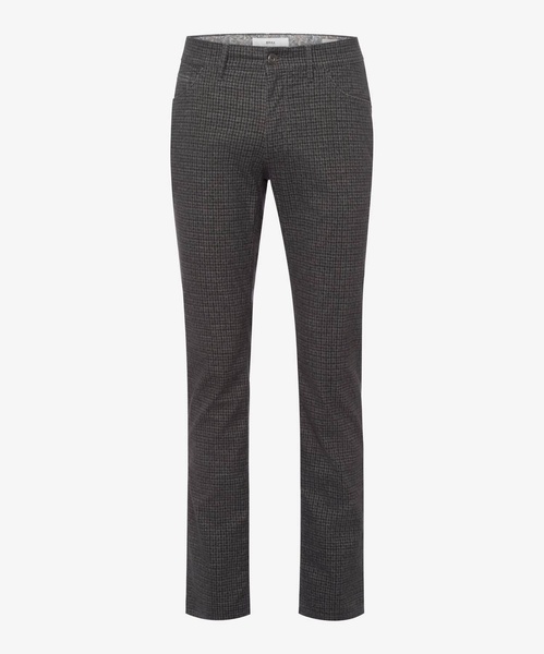 men's woolook houndstooth chuck five pocket trousers in graphite