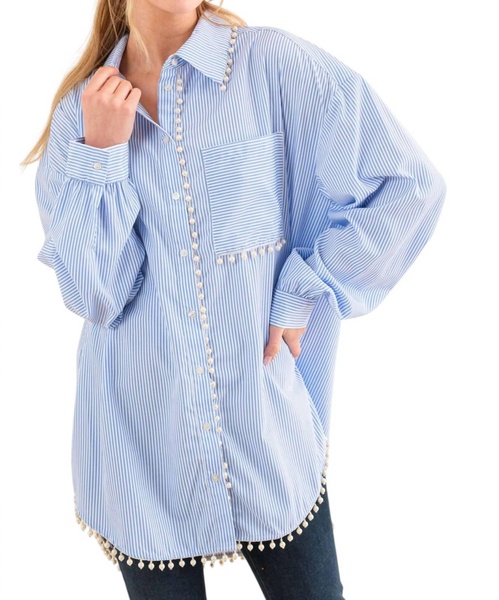 you are extraordinary button down shirt in blue