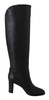 elegant  calf leather heeled women's boots