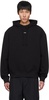 Black Logo Print Cotton-Terry Hoodie