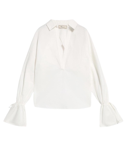 Polo neck blouse in poplin