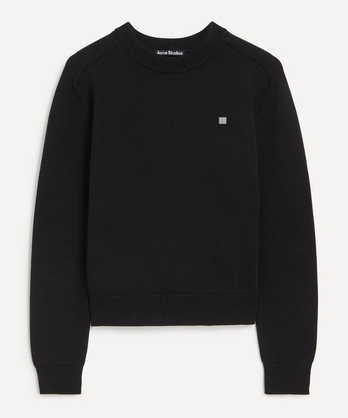 Black Cotton Crew Sweatshirt