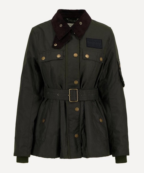 x ERDEM Archive Olive Constance Waxed Jacket