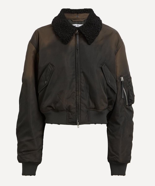 Furry Collar Bomber Jacket