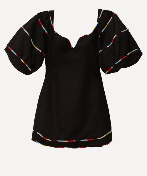Black Coloured Stripes Mini-Dress