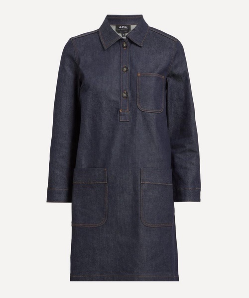Aurelia Flared Indigo Denim Dress