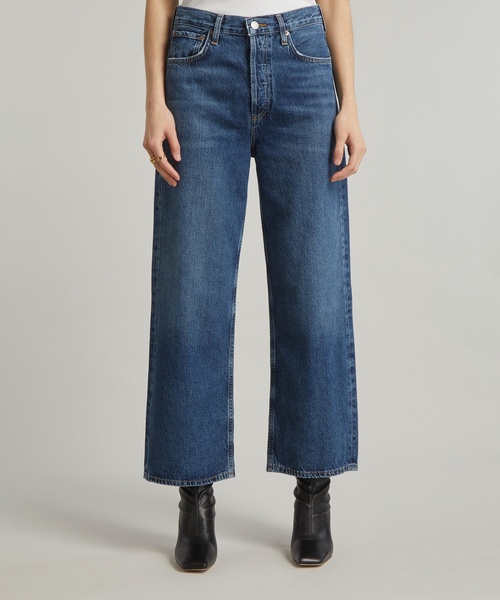 Ren High-Rise Wide-Leg Jeans in Contro