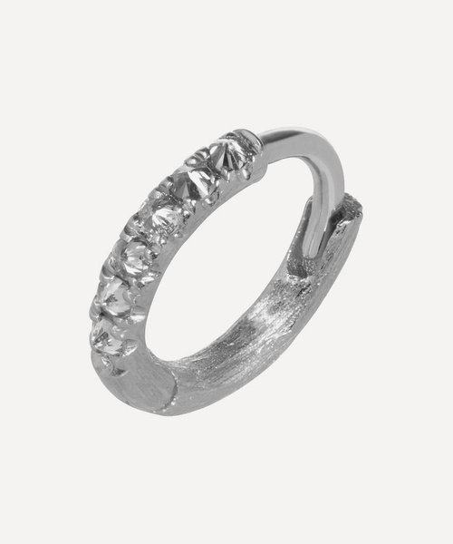 18ct White Gold Dusty Diamonds Hoop Earring