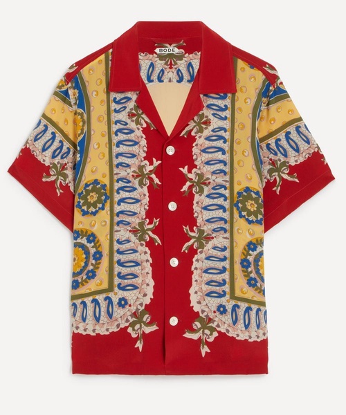 
                                
                                
                                    
                                        Bode
                                    
                                
                                
                                Bricolage Short-Sleeve Silk Shirt
                            