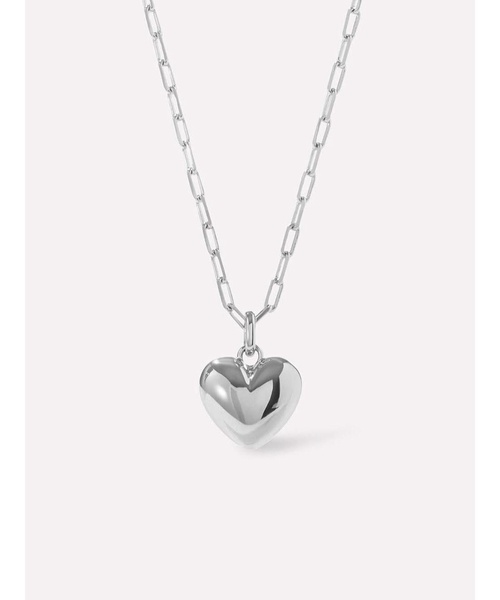 - Puffed Heart Necklace - Lev Silver