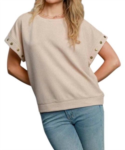 ribbed knit top in mocha