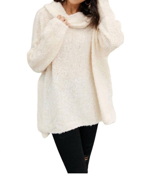 popcorn and a movie sweater in ivory