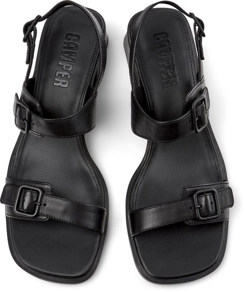 Black Leather Sandals for Women.