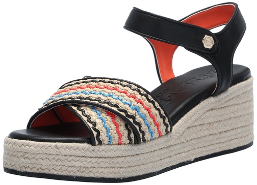 KARL LAGERFELD Women's Celest Ankle Strap Wedge Espadrille Sandal