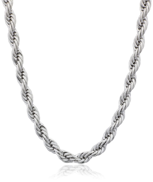 Amazon Essentials Stainless Steel 6MM Rope Chain Necklace, 18" or 24" (previously Amazon Collection)