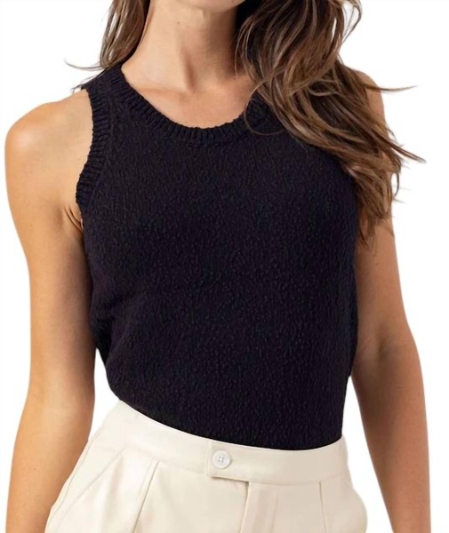 rai knit tank in black