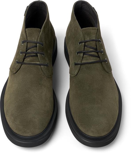 Green nubuck ankle boots for men