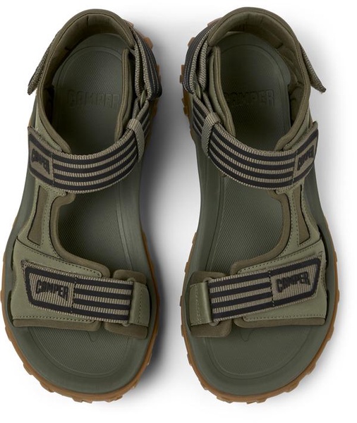 Green Recycled PET and Leather Sandals for Men.