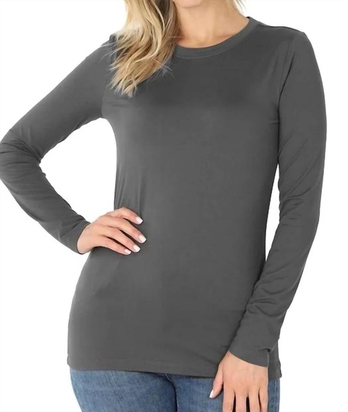 back to basic round neck long sleeve in grey