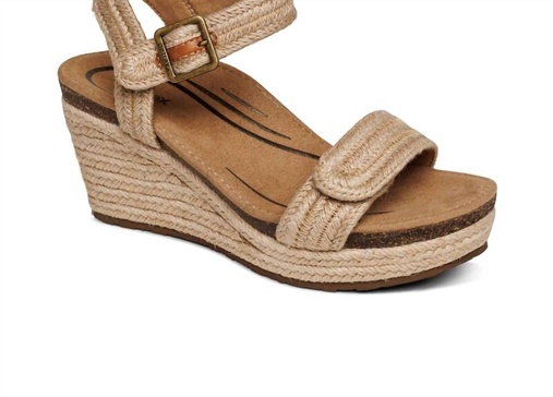 sydney quarter strap espadrille wedge sandal in natural