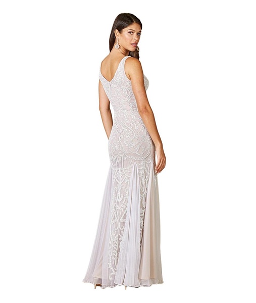 Women's Greta Beaded V-Neck Tulle Wedding Dress with Contrast Lining