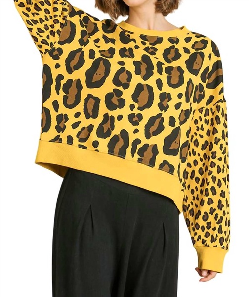 wild leopard sweater in yellow mix