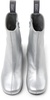 Silver Leather Ankle Boots for Women.
