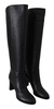elegant  calf leather heeled women's boots