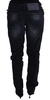 Acht Blue Washed Cotton Denim Low Waist Loose Fit Trousers Jeans